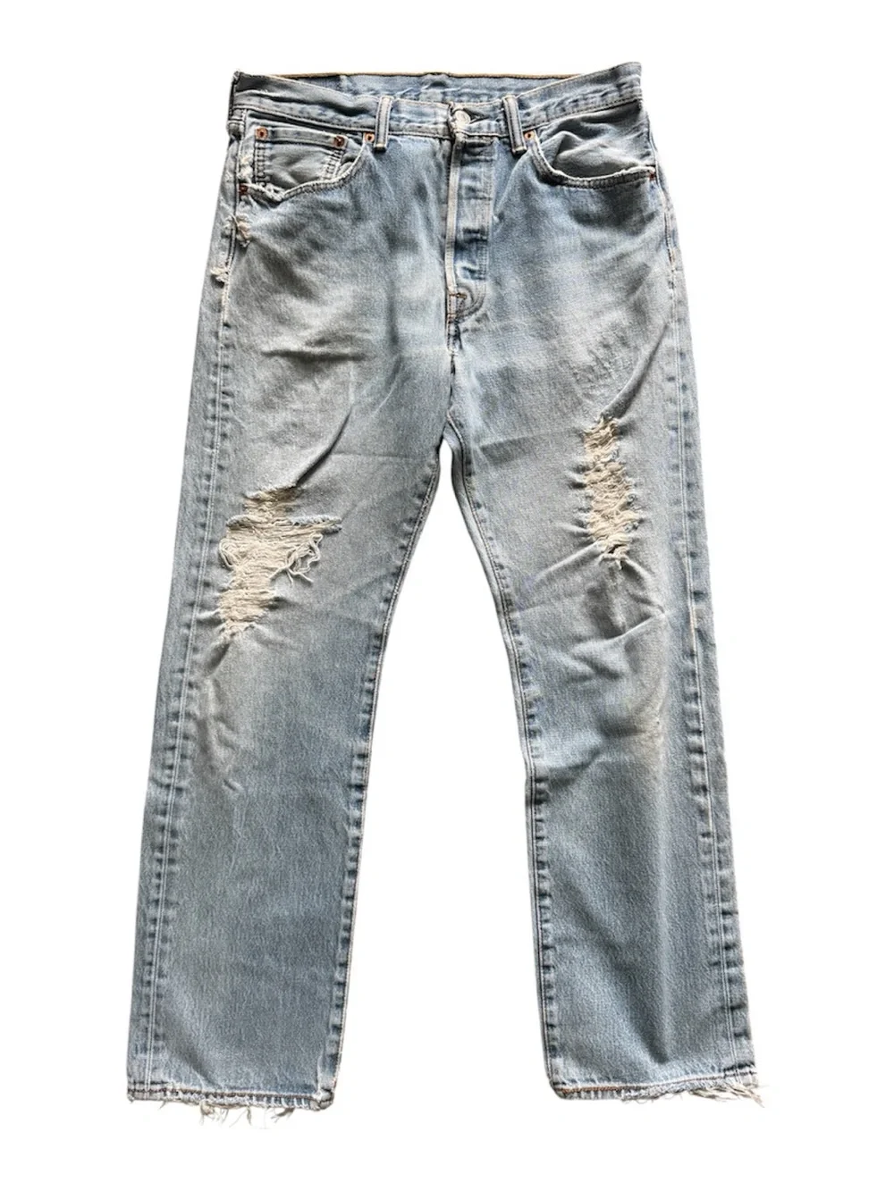Levi’s Vintage 501 Distressed Light Wash Straight Leg Jeans Men’s 34x33 USA